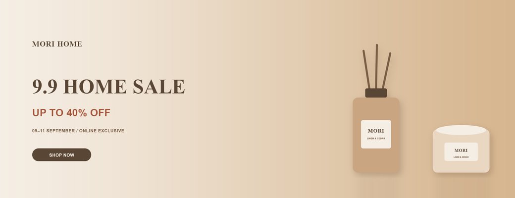 MORI HOME 9.9 — แคมเปญ Sale อีคอมเมิร์ซ