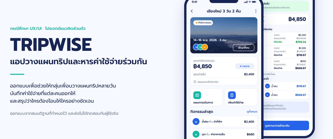 TRIPWISE — แอปวางแผนทริปและหารค่าใช้จ่ายร่วมกัน